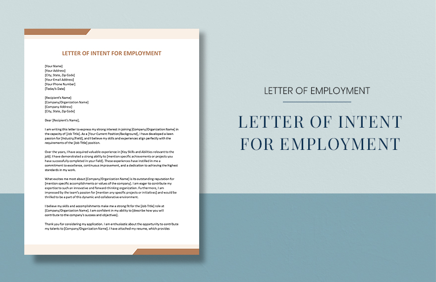 Free Letter of Intent for Employment Download in Word, Google Docs
