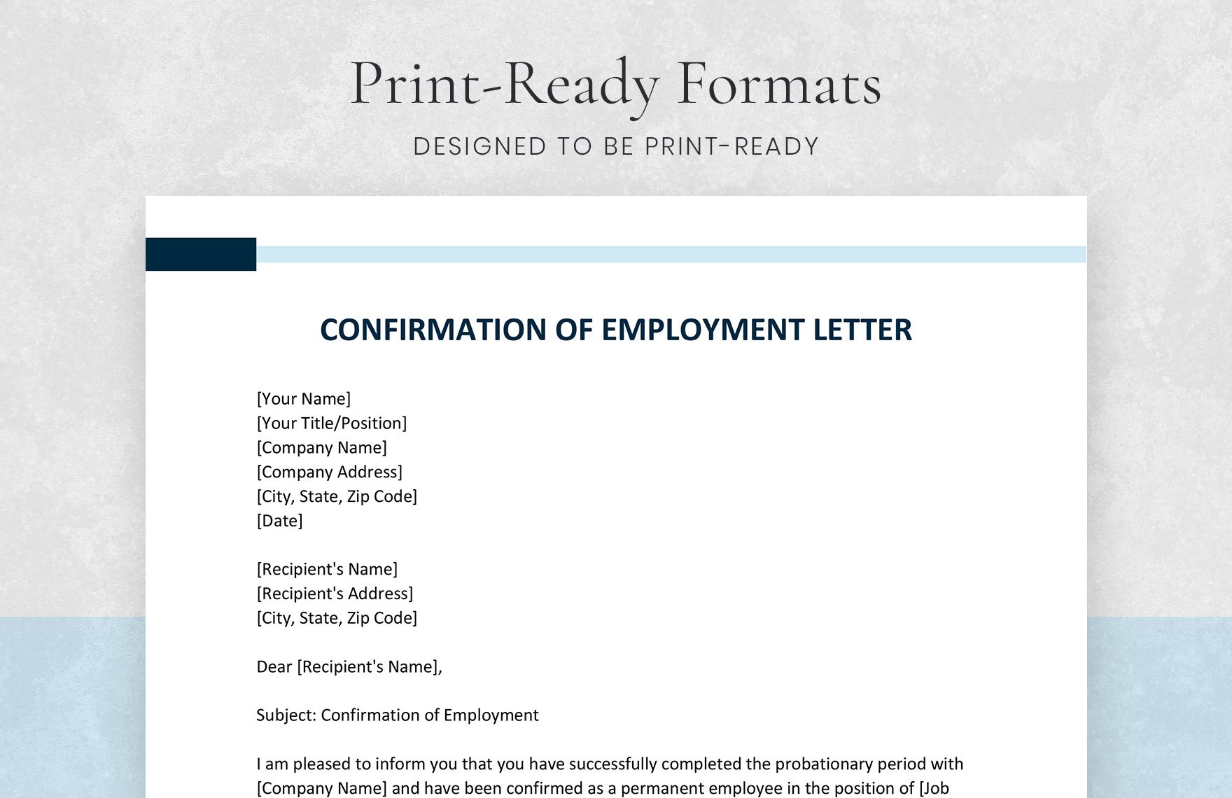 Confirmation of Employment Letter
