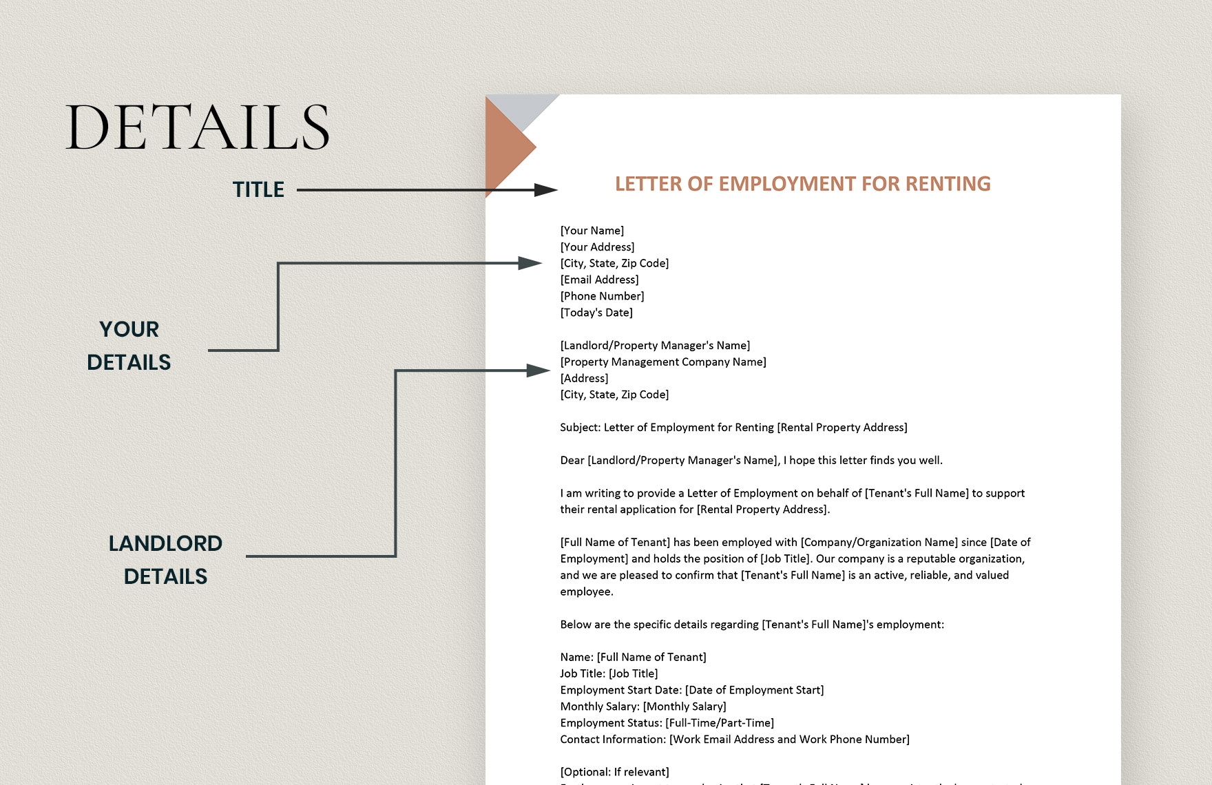 Letter of Employment for Renting