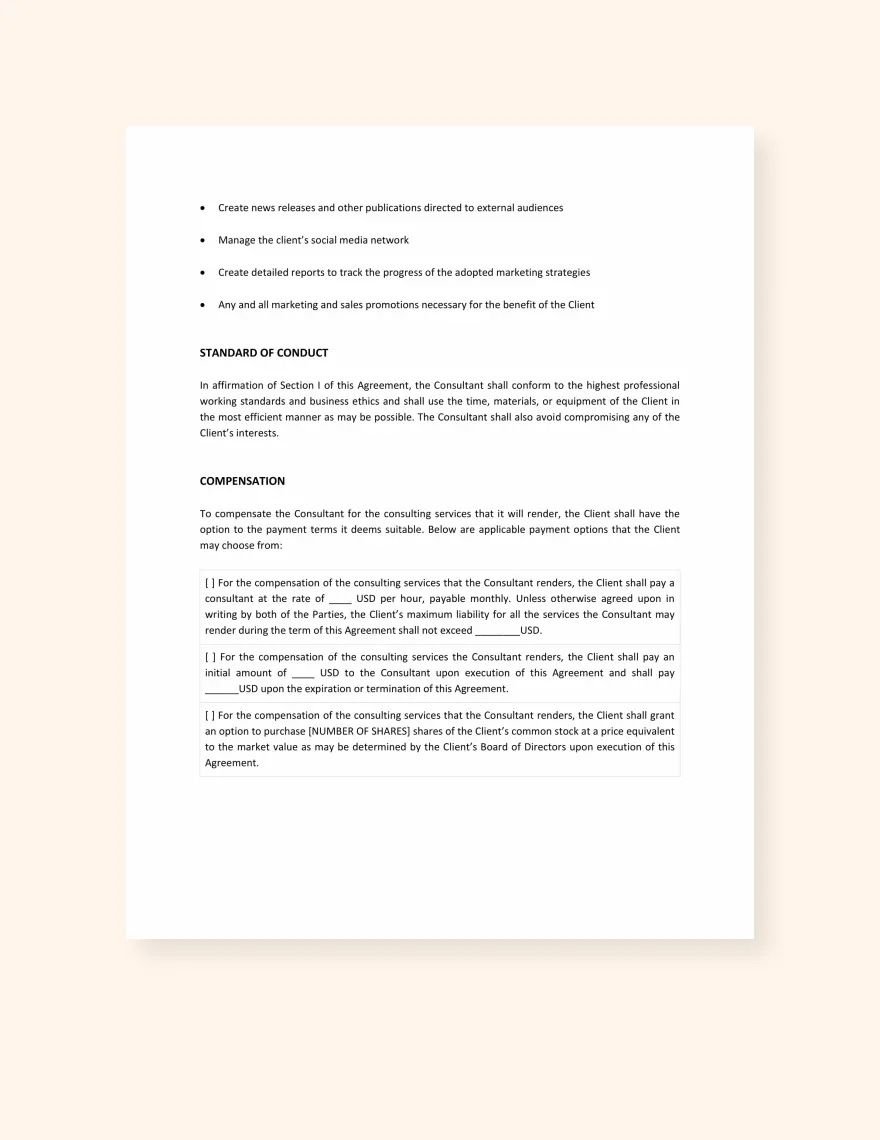 Consultant Agreement Template