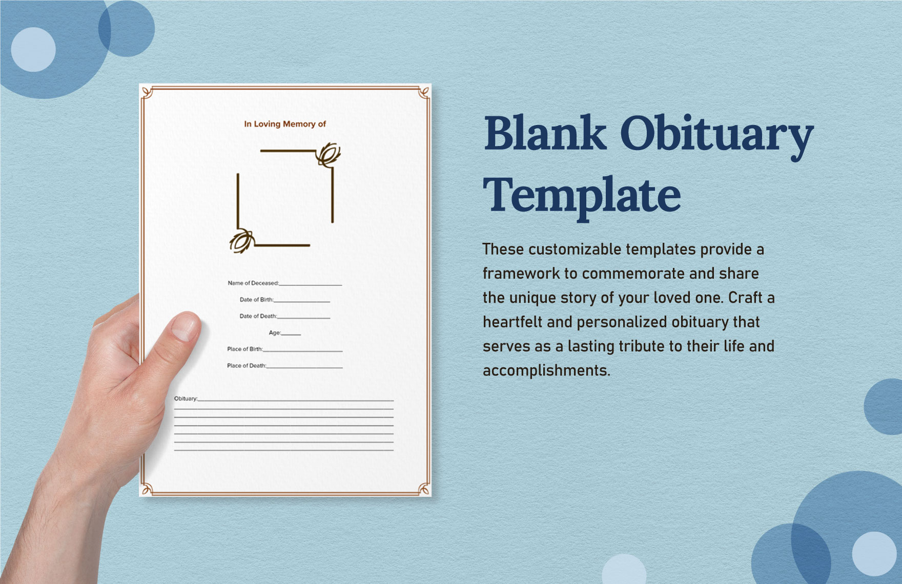 Obituary Card Templates In PDF FREE Download Template Obituary Card Templates In PDF FREE Download Template