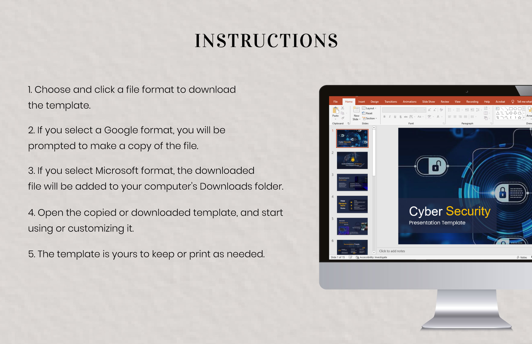 Free Cyber Security Presentation Template to Edit Online