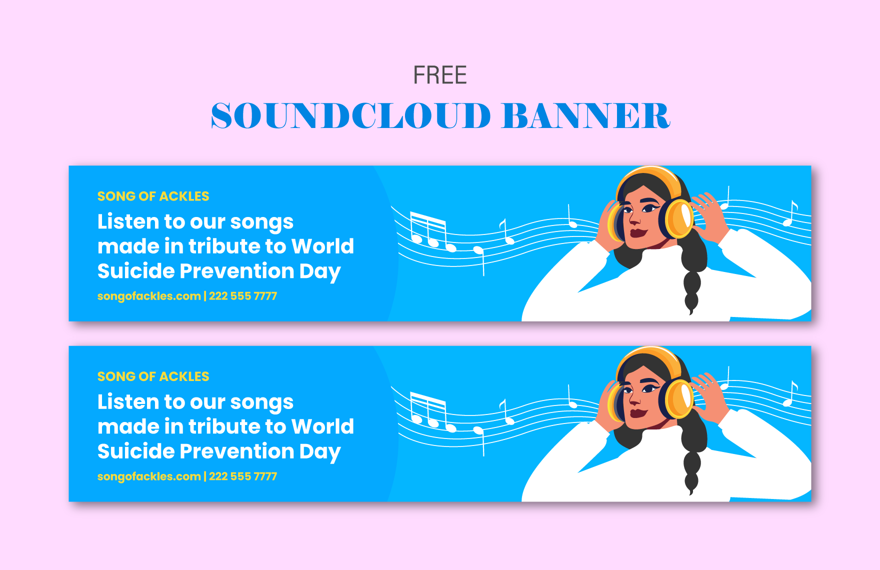 Free World Suicide Prevention Day  Soundcloud Banner in PDF, Illustrator, SVG, JPG