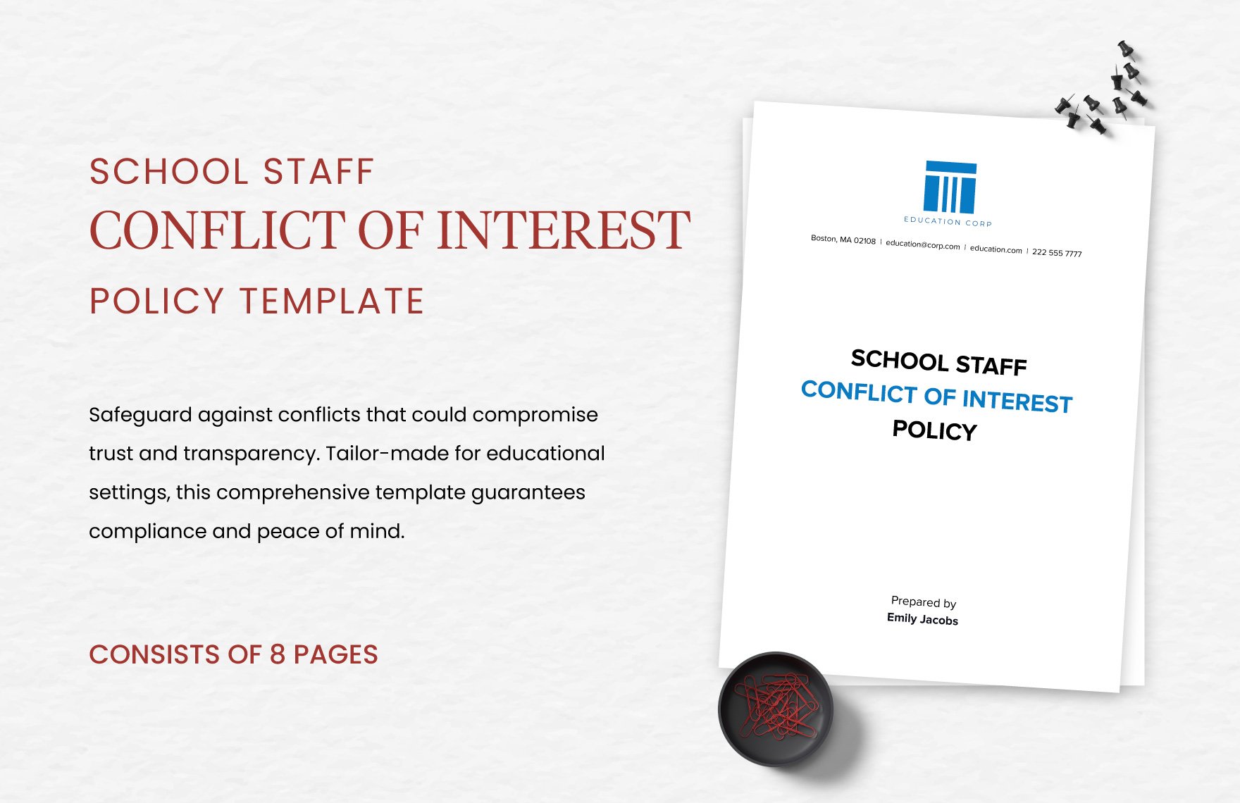 School Staff Conflict of Interest Policy Template