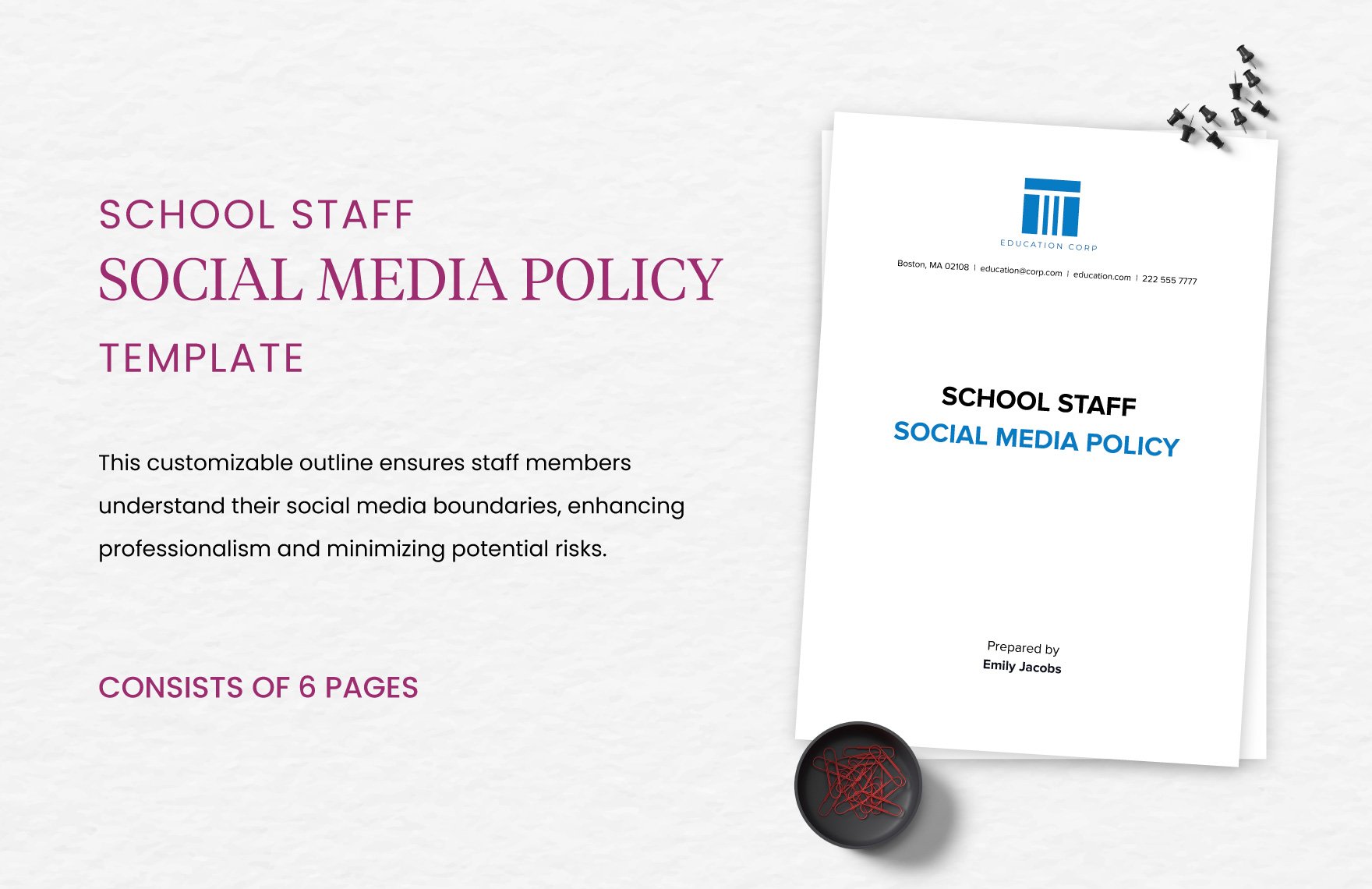 School Staff Social Media Policy Template