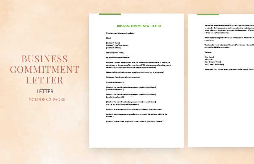 Business commitment letter