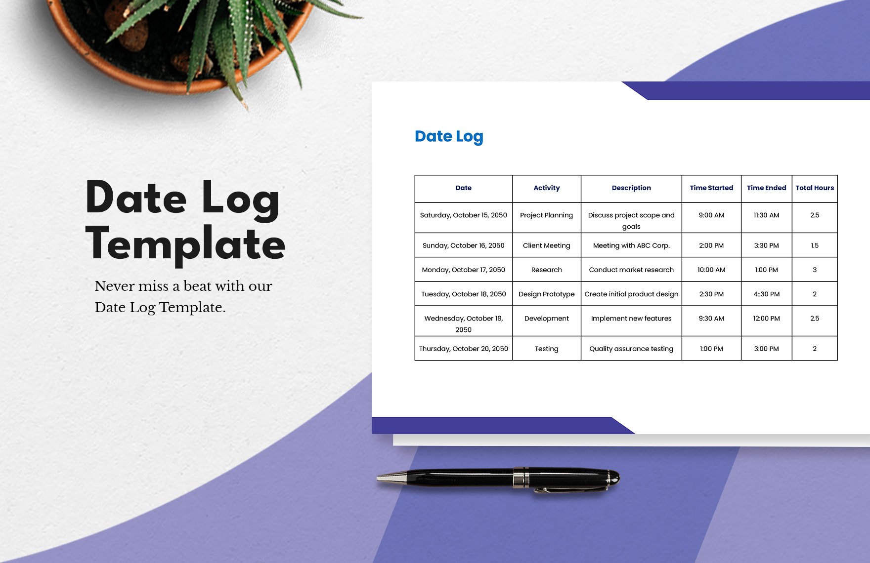 Date Log Template