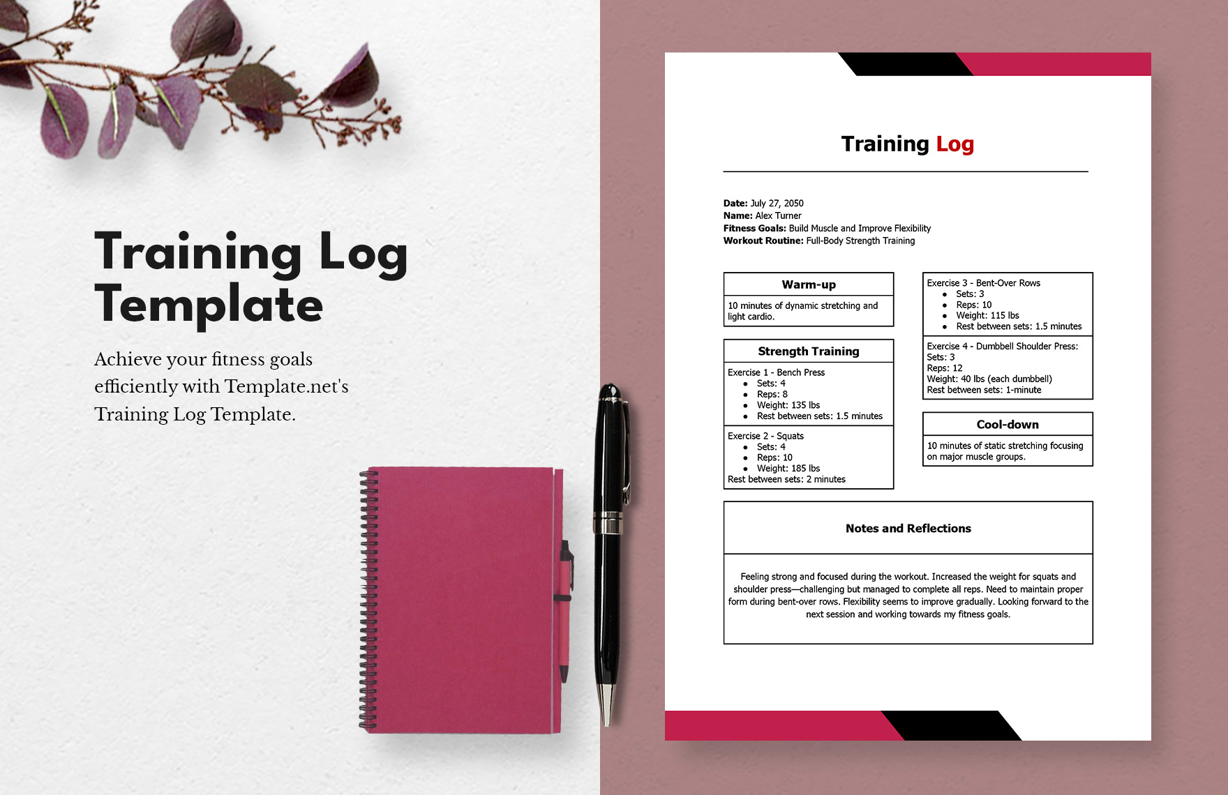 Training Log Template