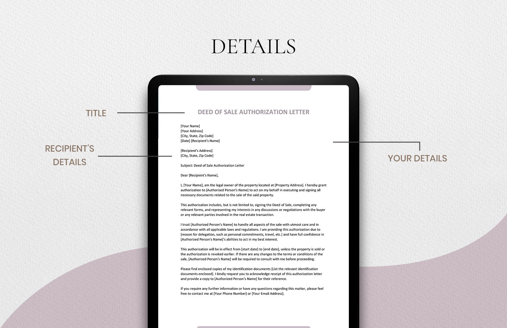 Deed of Sale Authorization Letter
