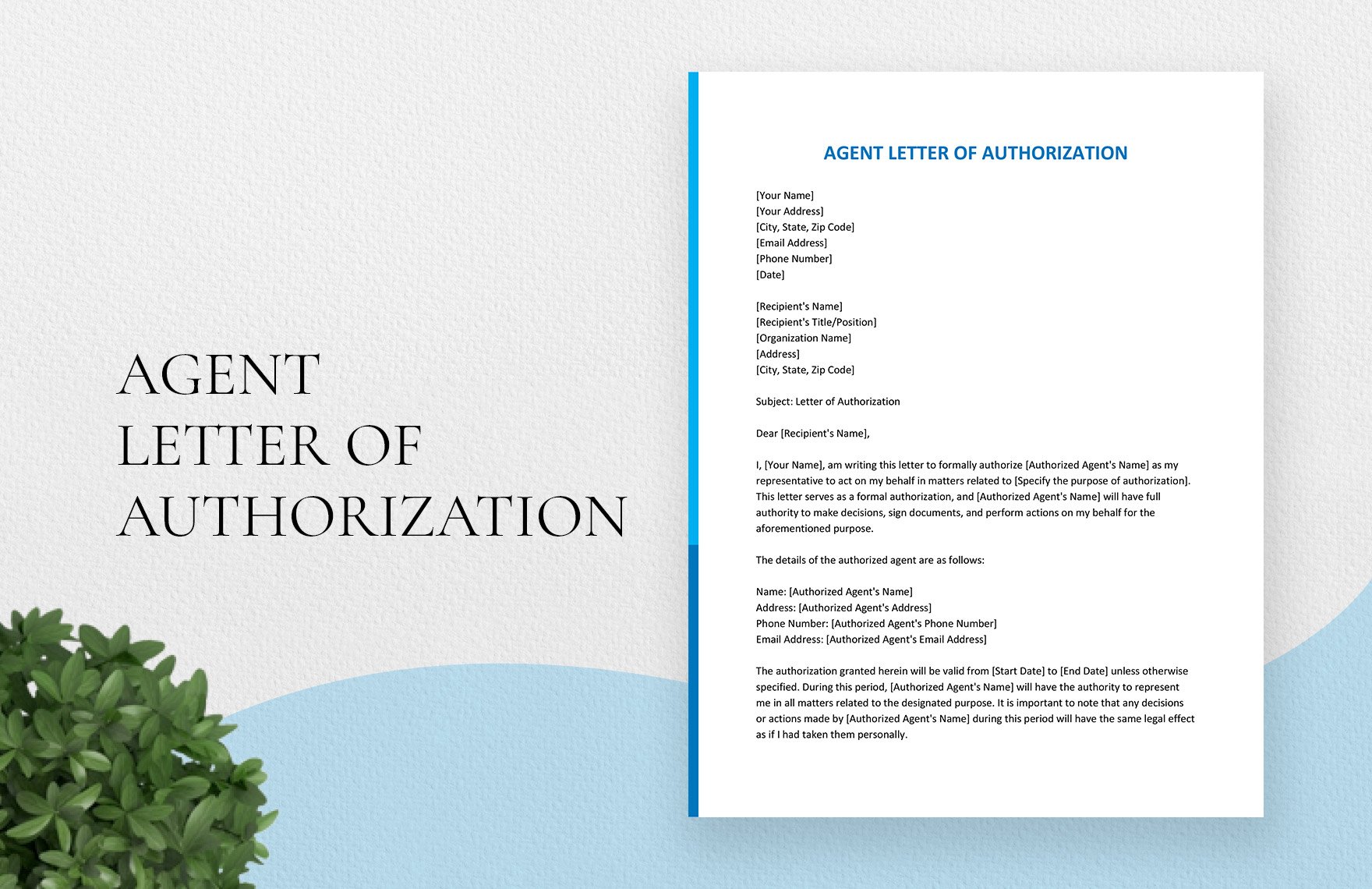 Agent Letter of Authorization