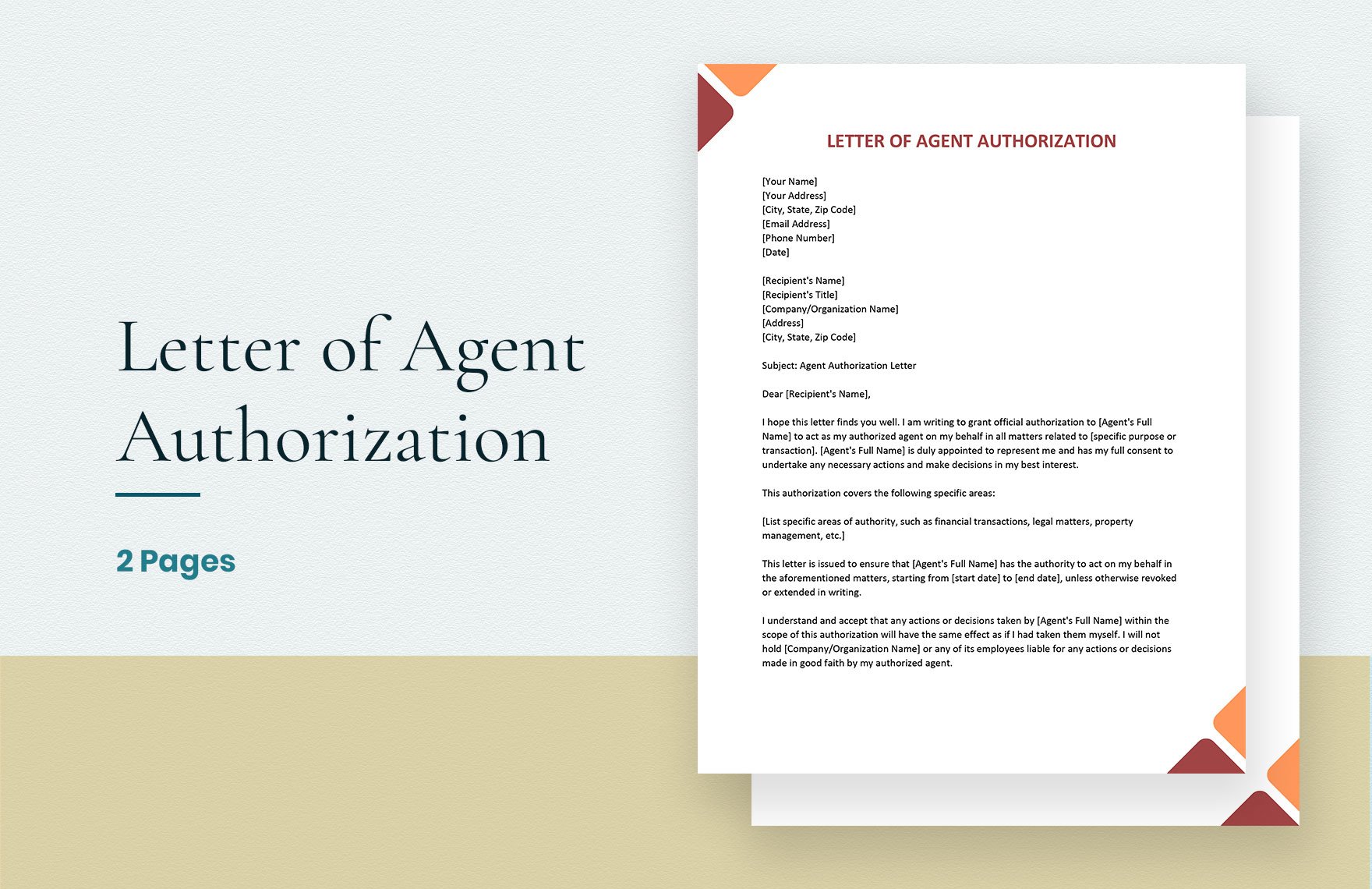 Letter of Agent Authorization