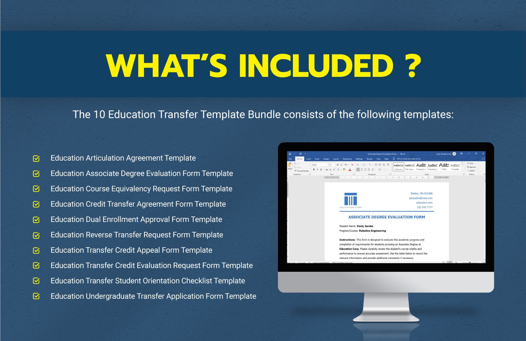 10 Education Transfer Template Bundle