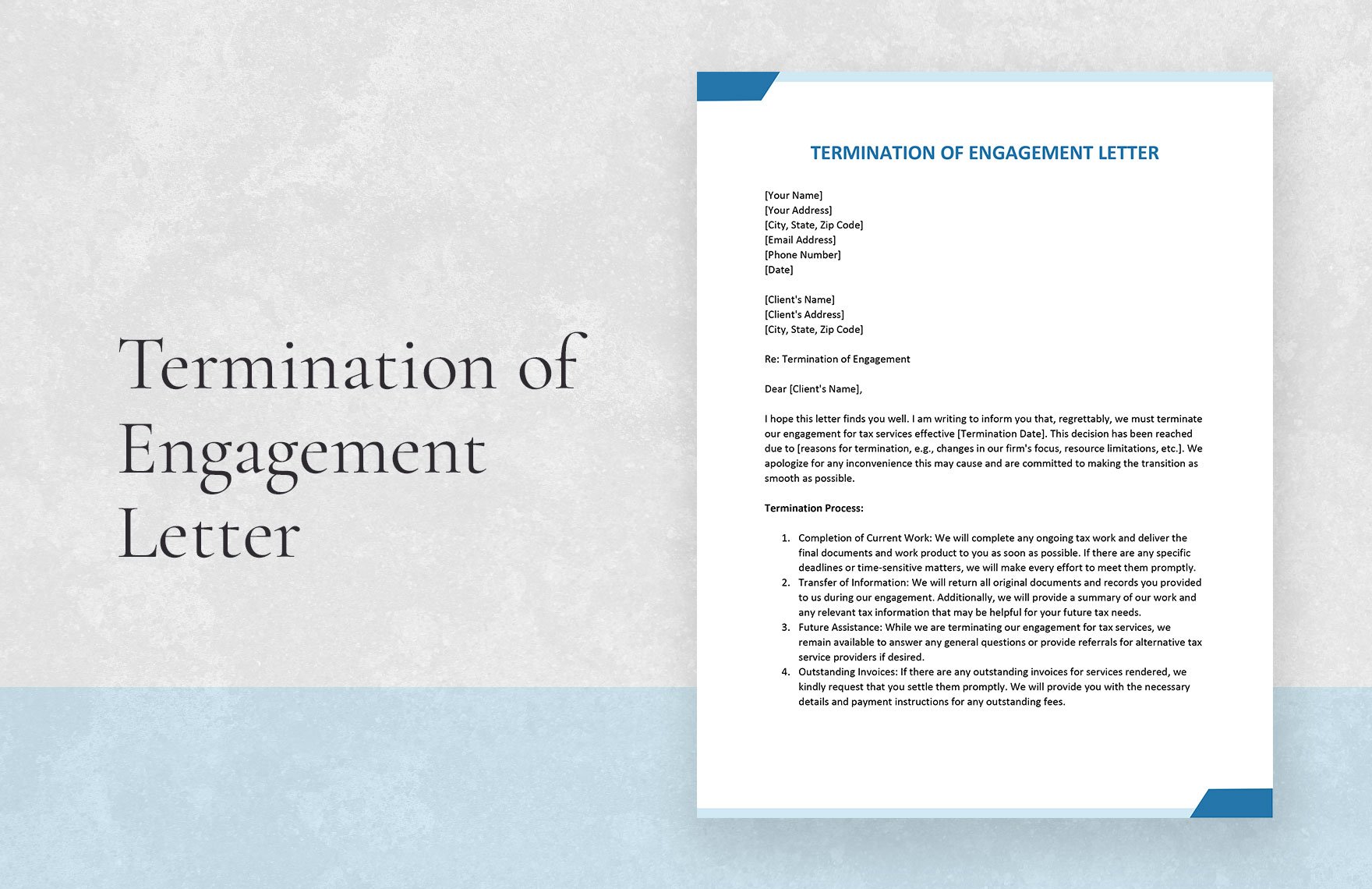 Termination of Engagement Letter