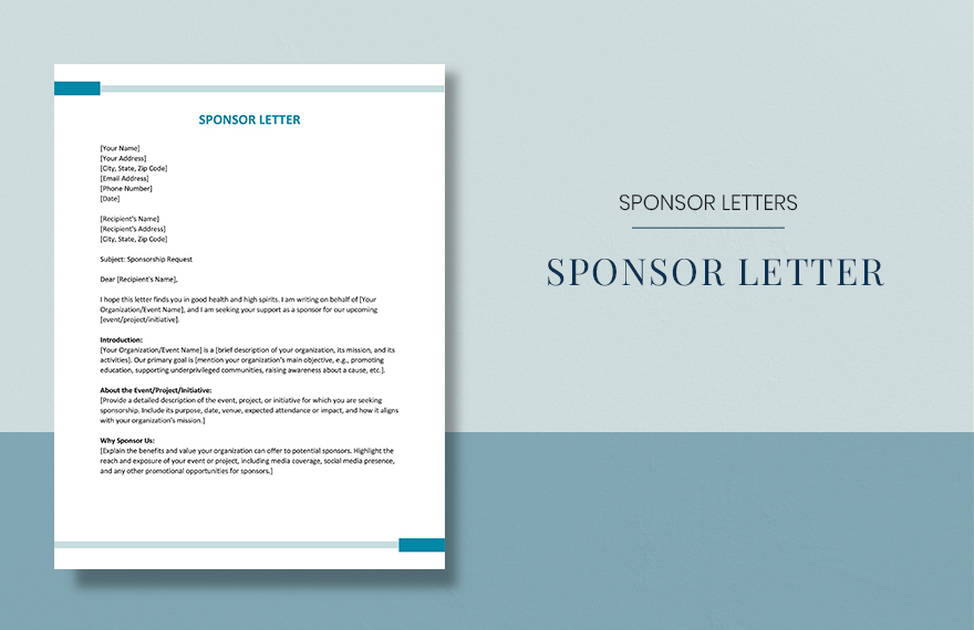 Free Sponsor Letter - Download in Word, Google Docs, Apple Pages ...