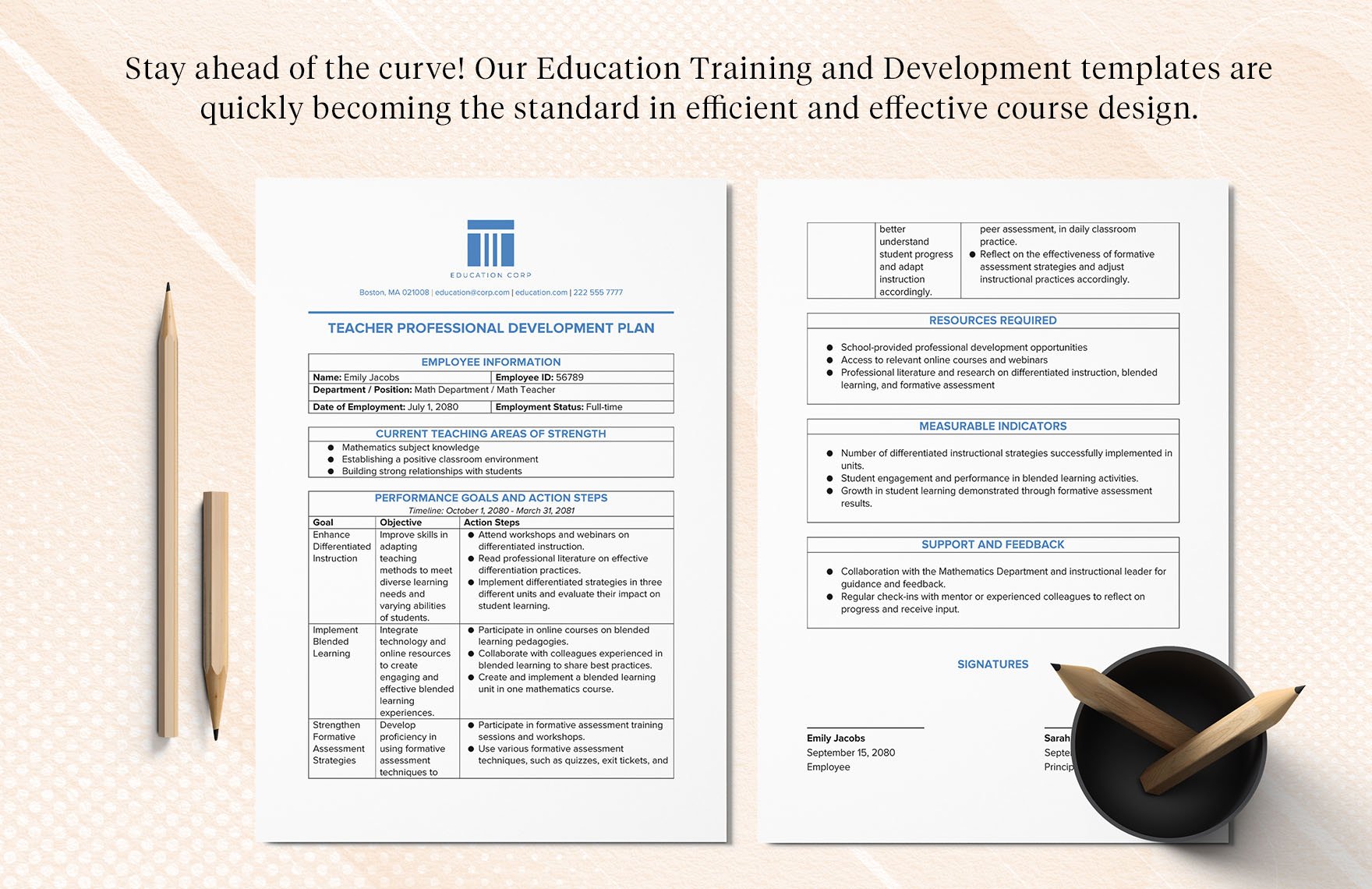 Teacher Professional Development Plan Template