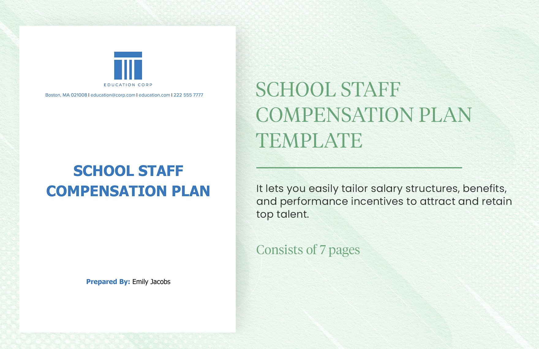 School Staff Compensation Plan Template