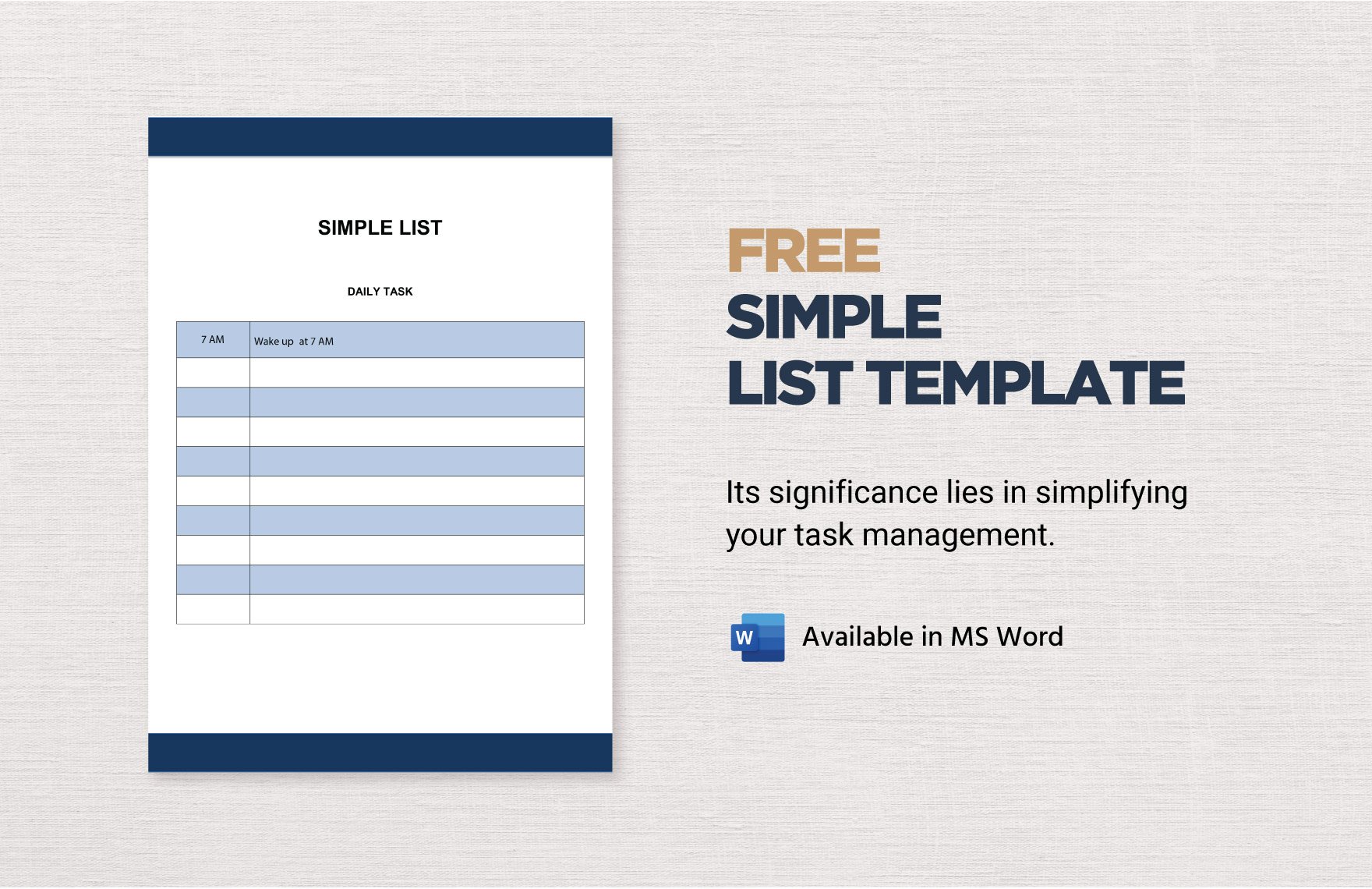 Free Simple List Template