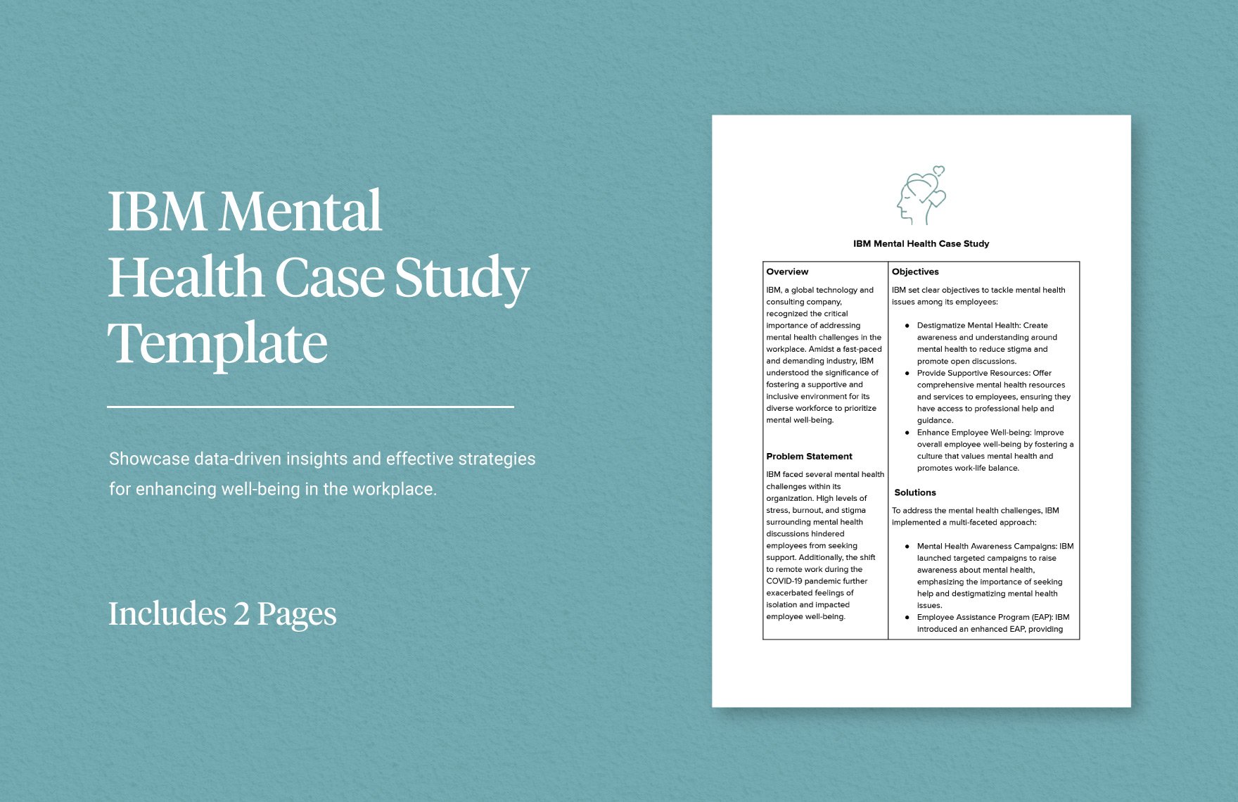 IBM Mental Health Case Study Template in Word, Google Docs, PDF