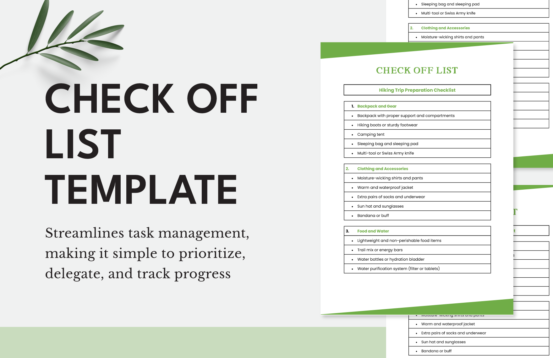 Check off List Template