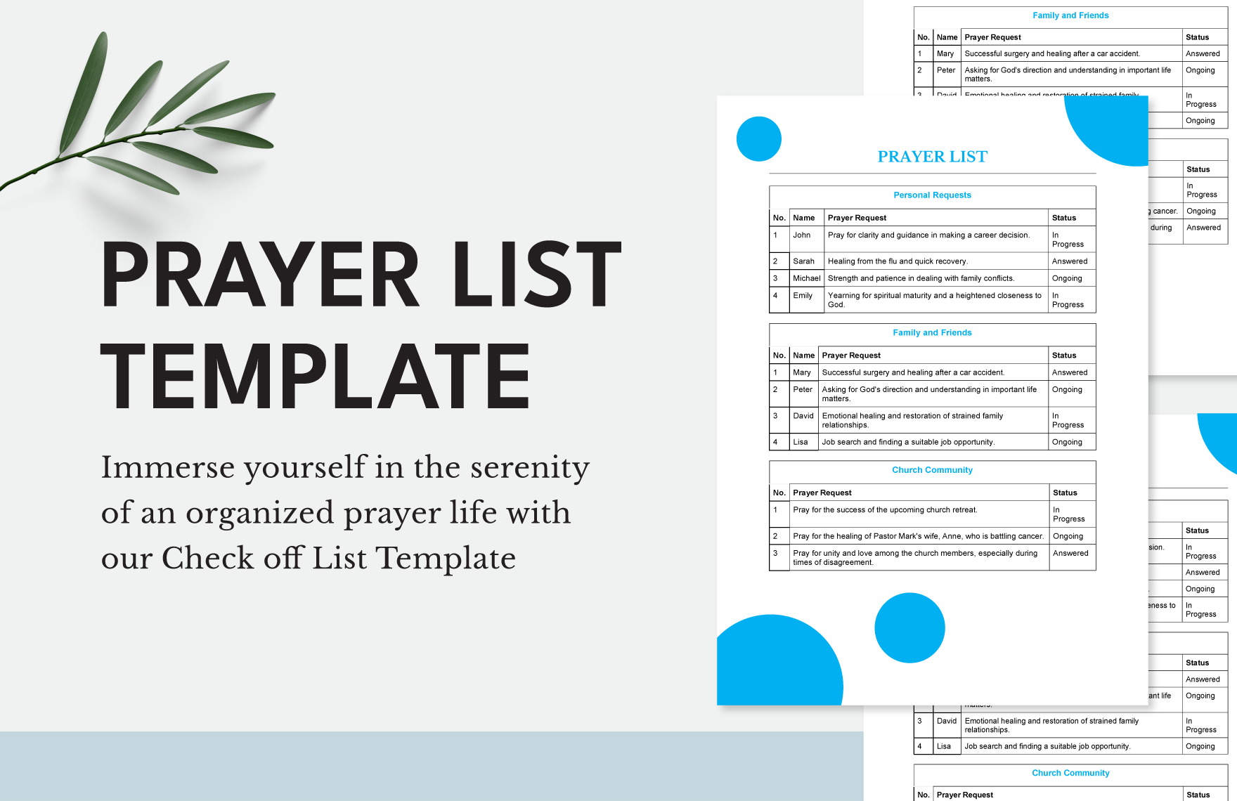 Free Prayer List Template Download In Word Google Docs PDF 