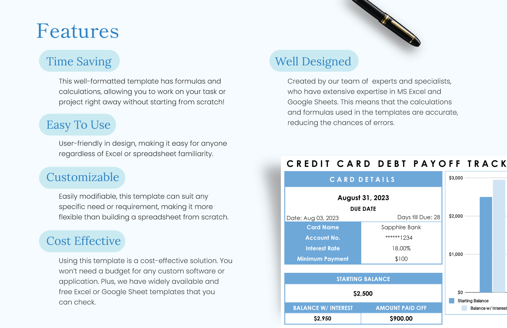 Credit Card Debt Payoff Tracker Template
