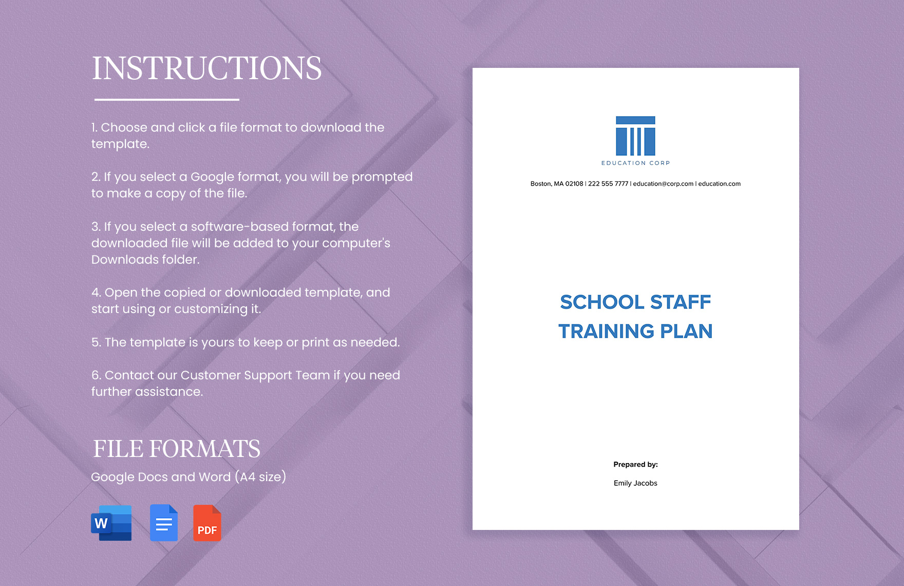 School Staff Training Plan Template