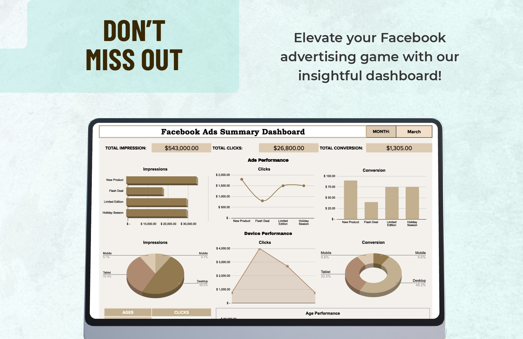 Facebook Ads Dashboard Template