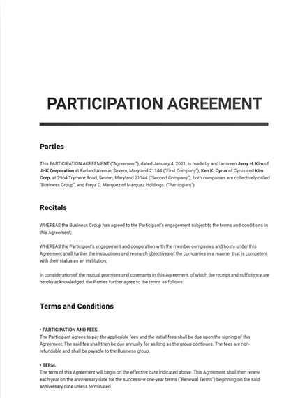 Profit Participation Loan Agreement Template in Template net