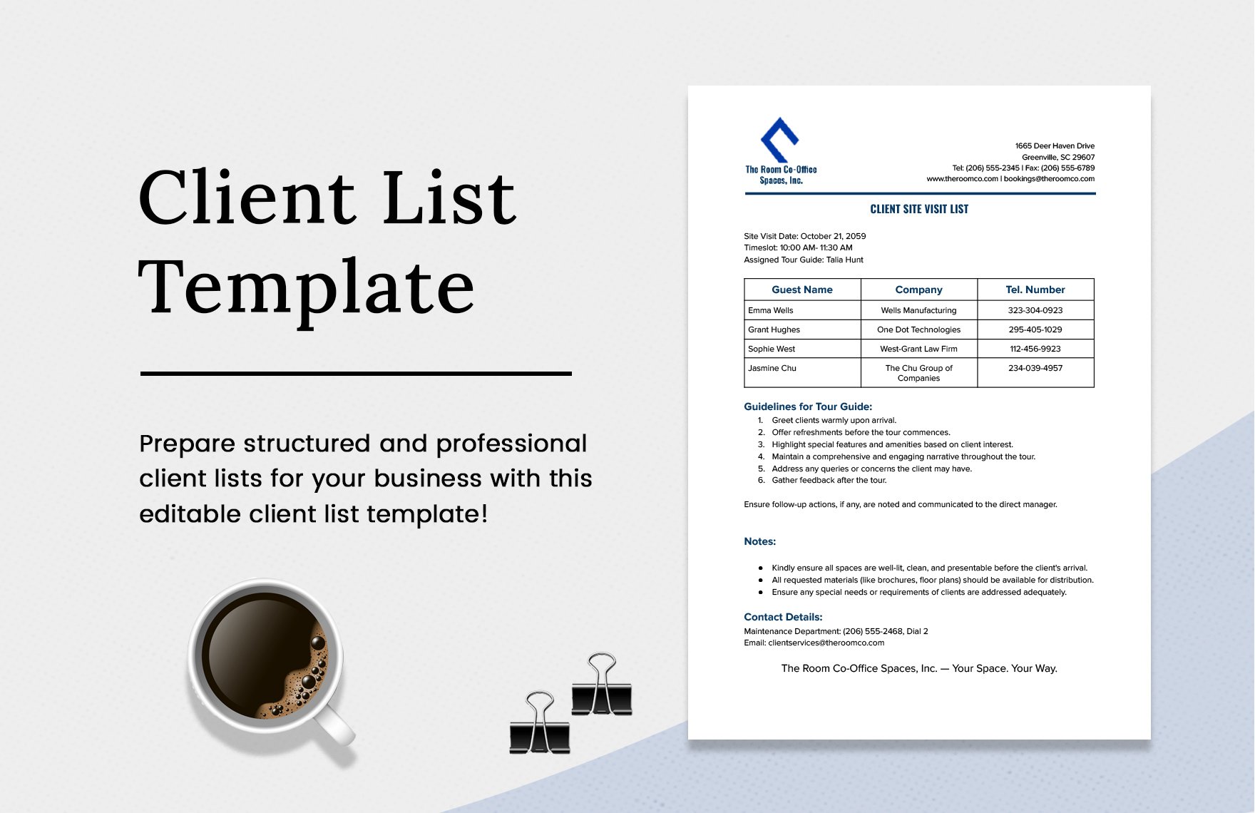 Client List Template