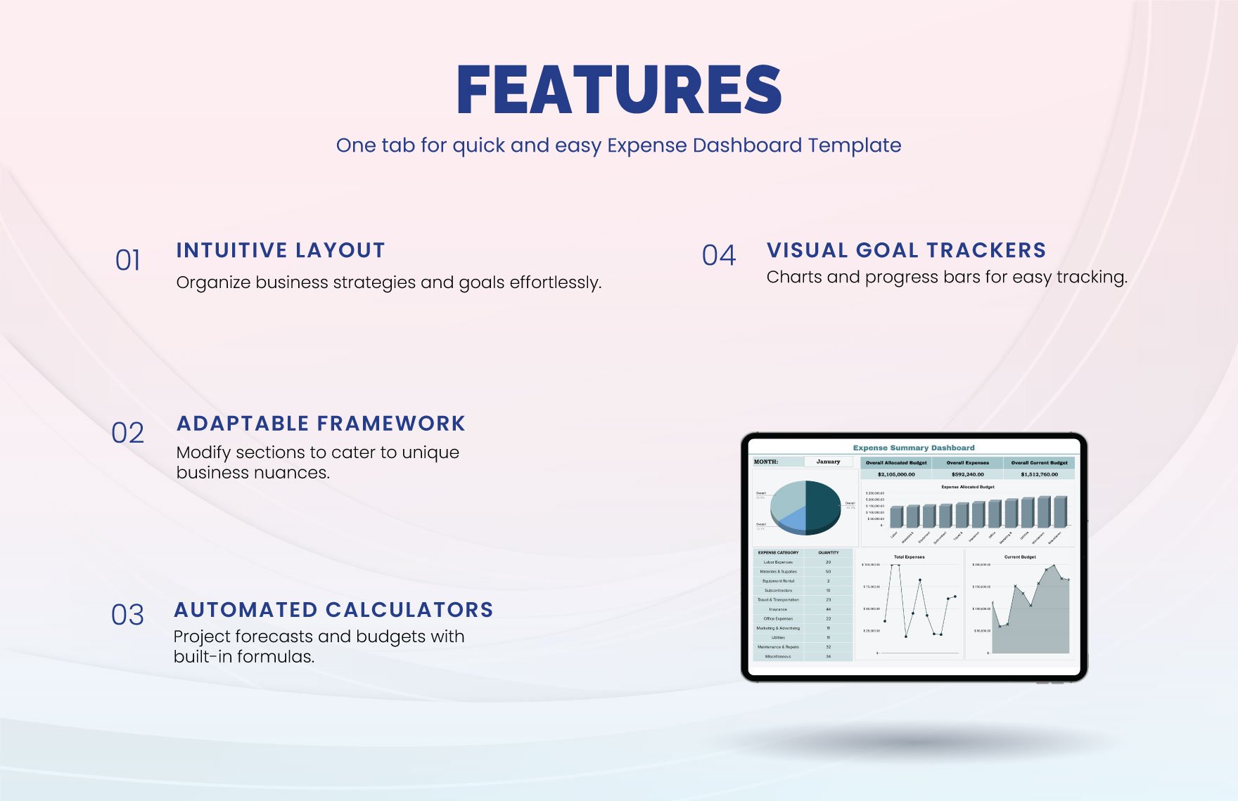 Expense Dashboard Template 