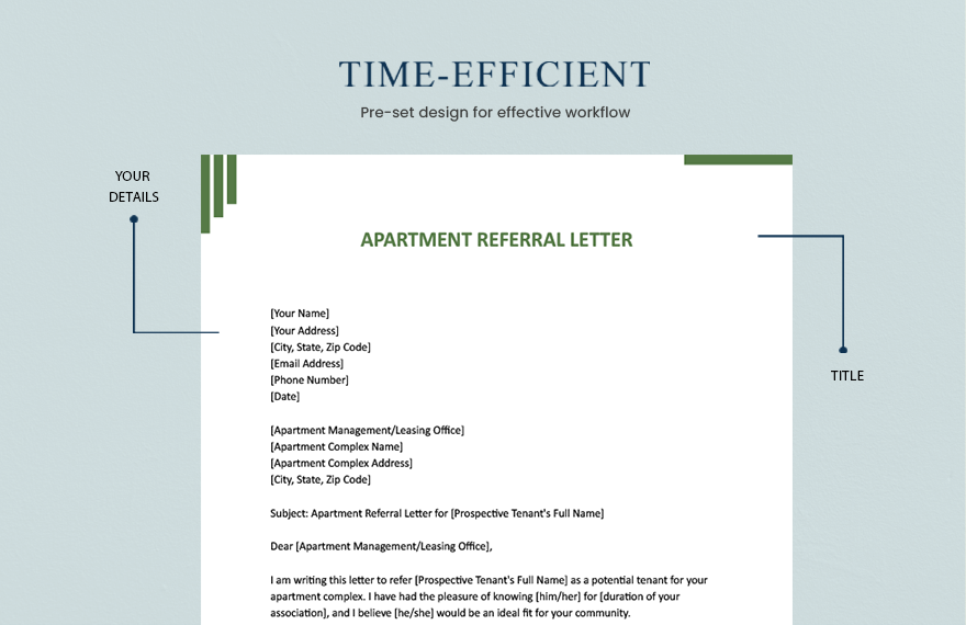 Apartment Referral Letter