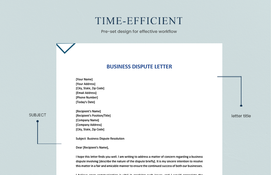 Business Dispute Letter