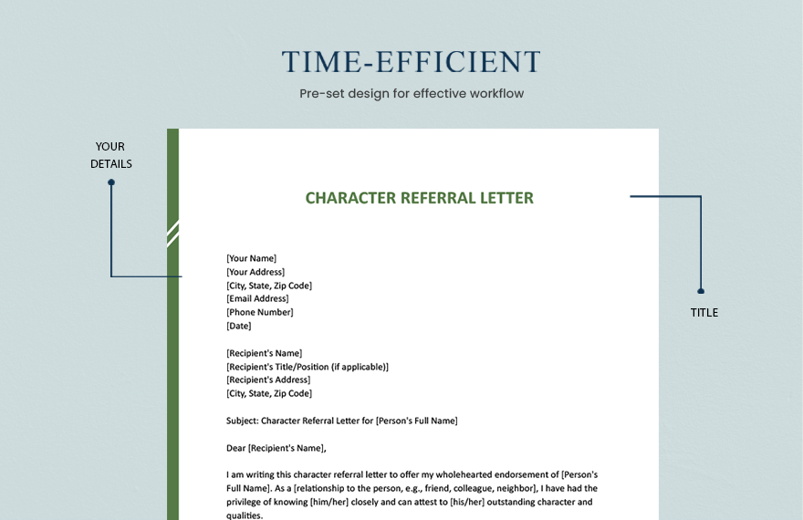 Character Referral Letter