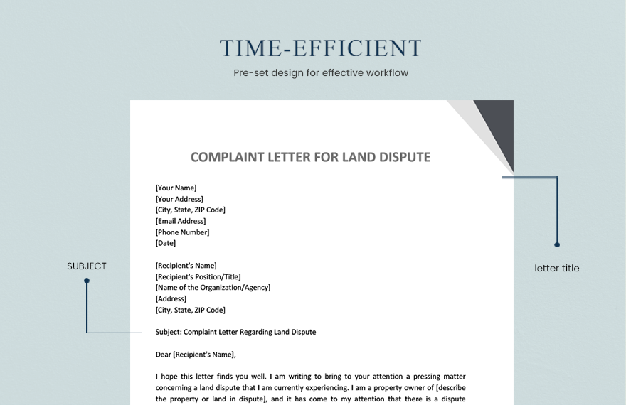 Complaint Letter For Land Dispute