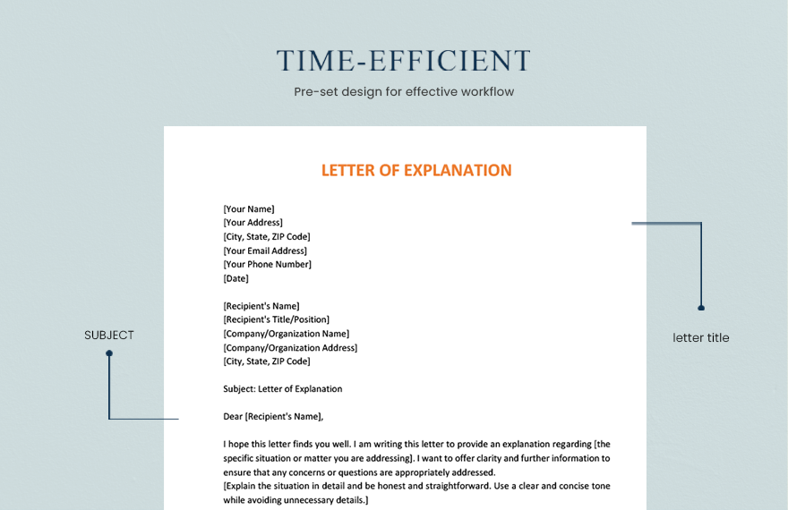 Letter of Explanation