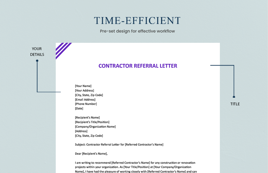 Contractor Referral Letter