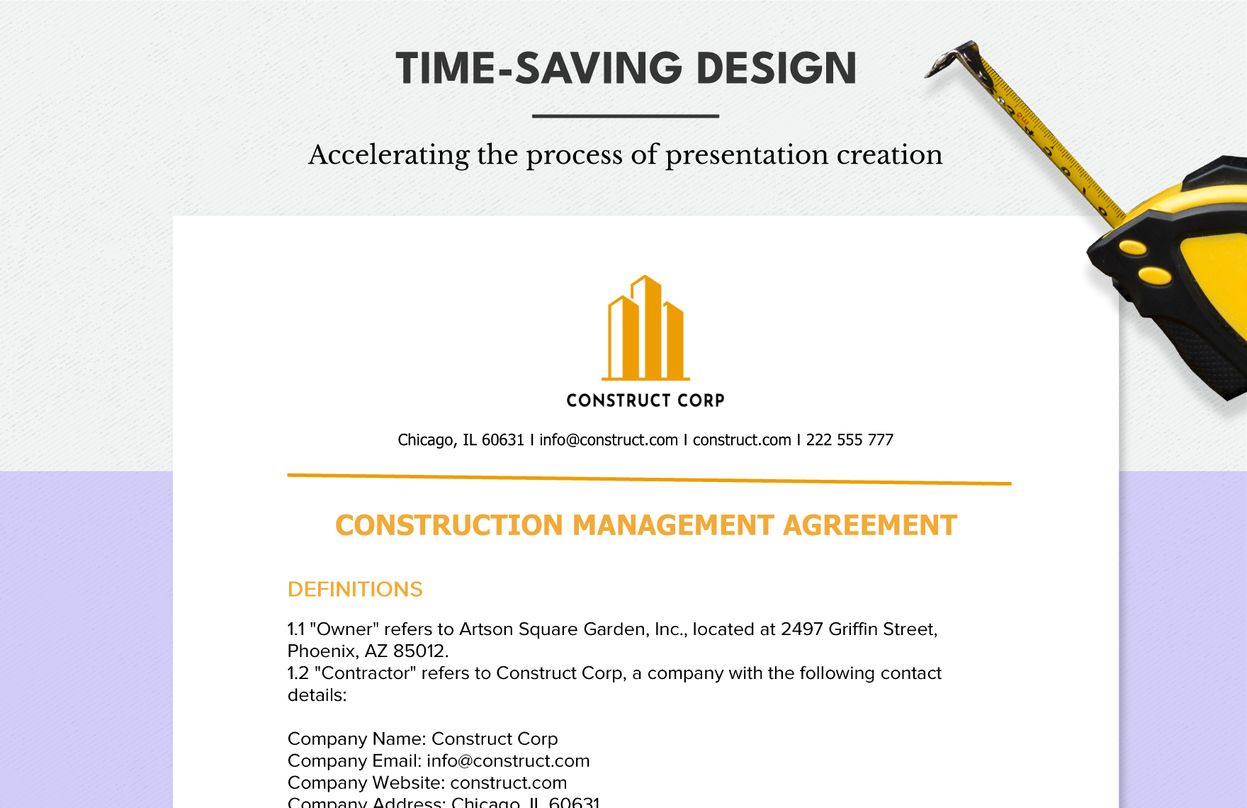 Construction Management Agreement Template
