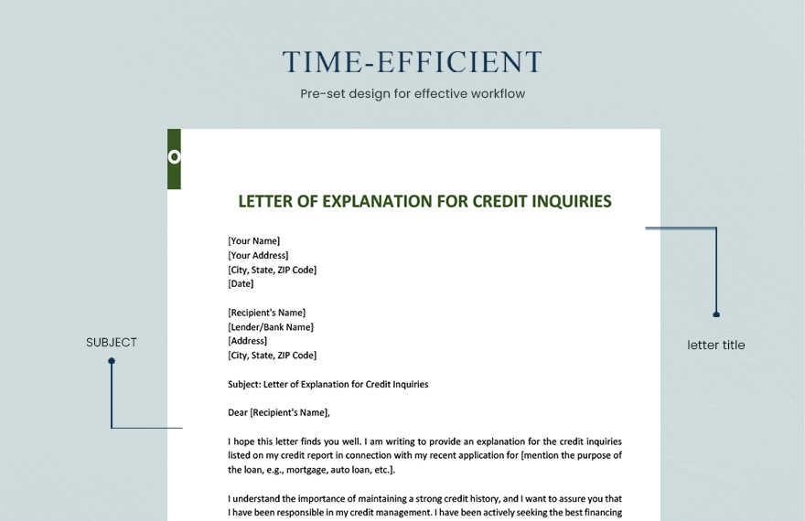 Letter of Explanation For Credit Inquiries
