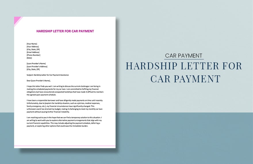 Hardship Letter For Car Payment