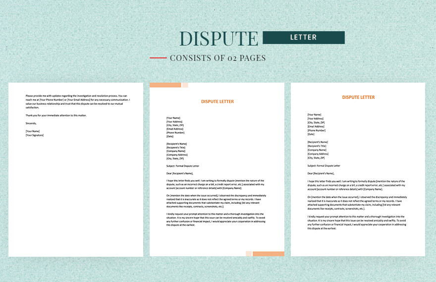 Dispute Letter in Word, Google Docs, Pages - Download | Template.net