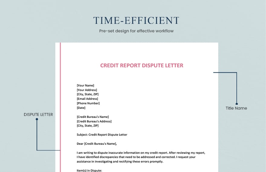 Credit Report Dispute Letter