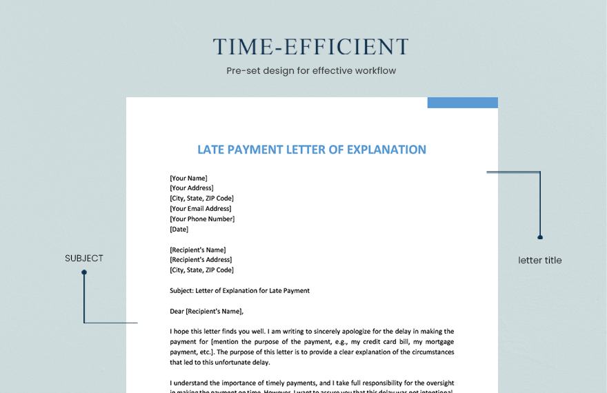 Late Payment Letter Of Explanation