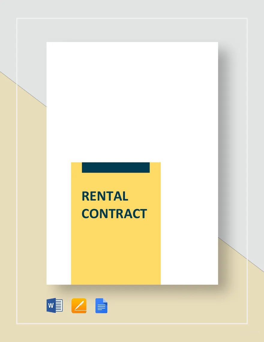 Rental Contract Agreement Template