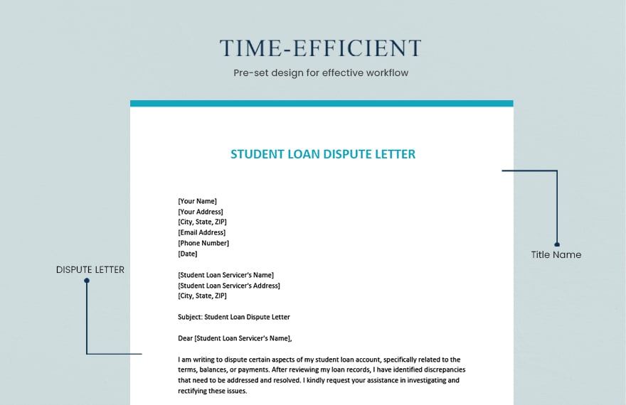Student Loan Dispute Letter