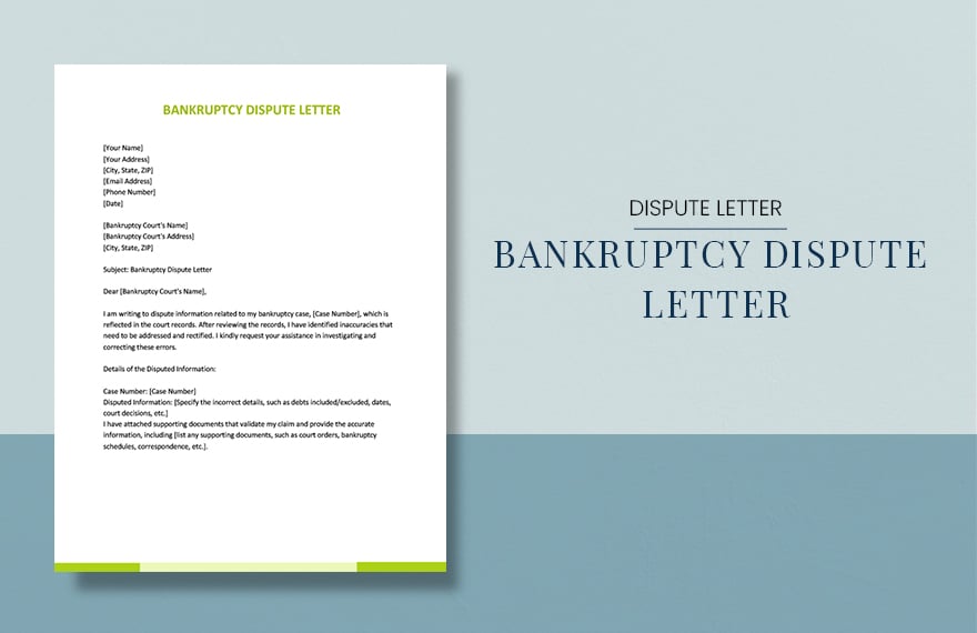 Bankruptcy Dispute Letter