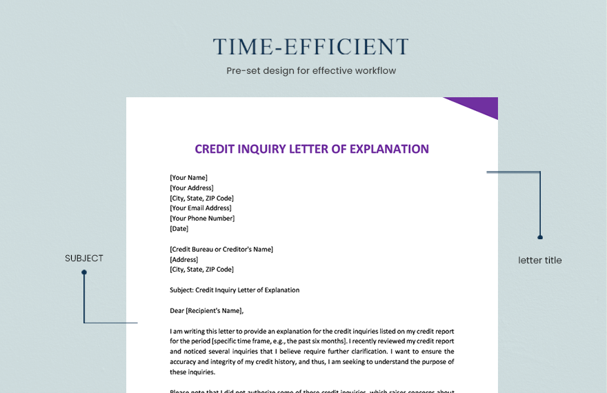 Credit Inquiry Letter Of Explanation
