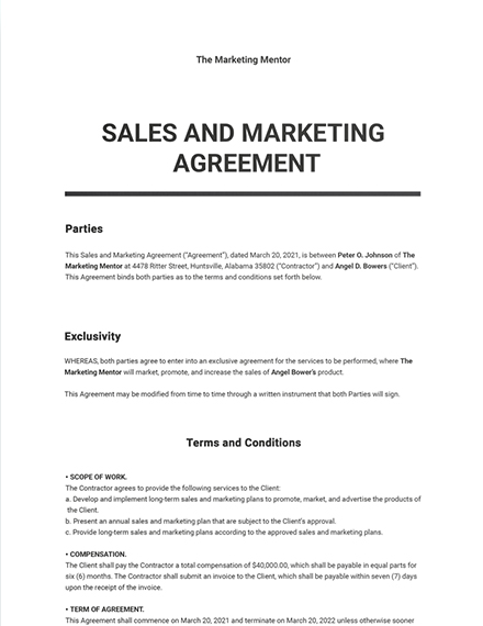 Marketing Agreement
