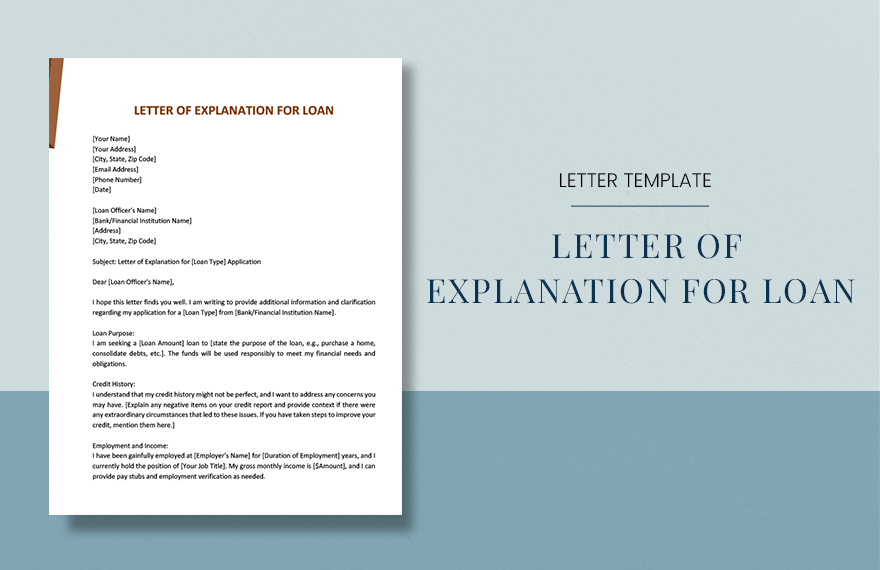 Free Letter of Explanation For Loan