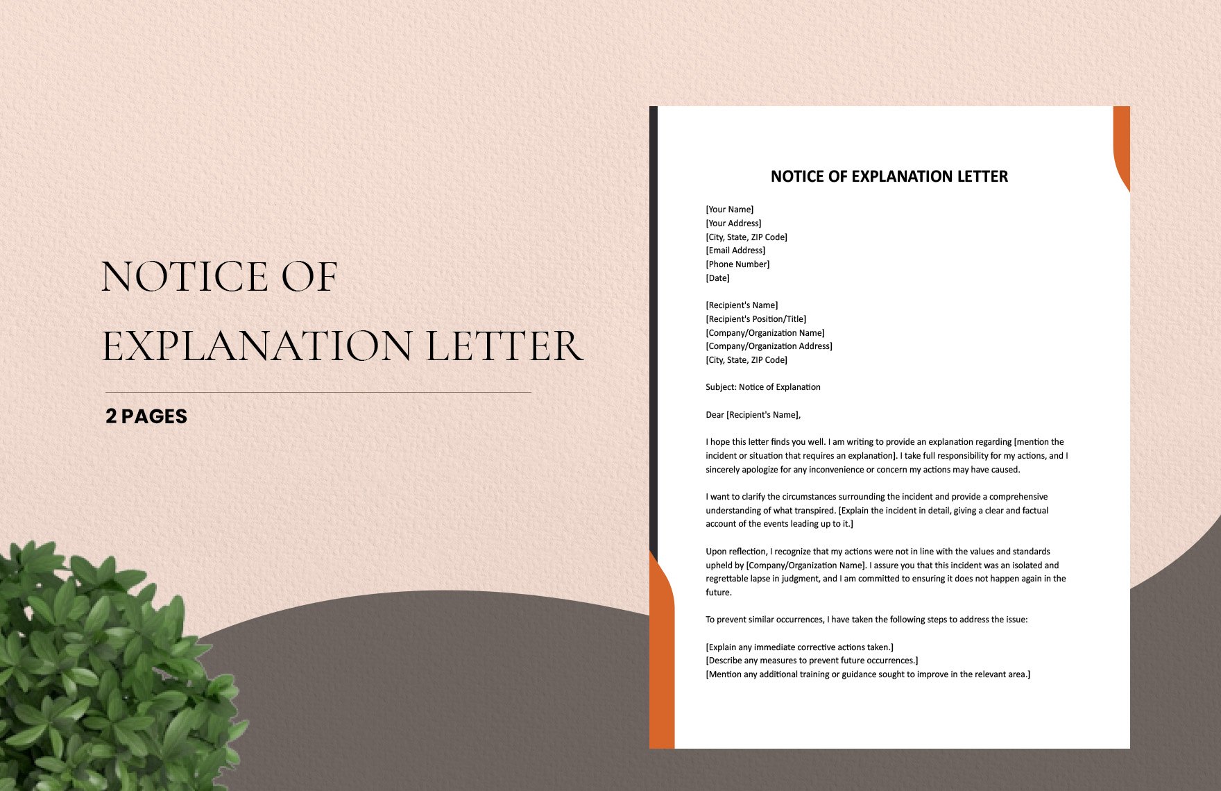 Notice of explanation letter