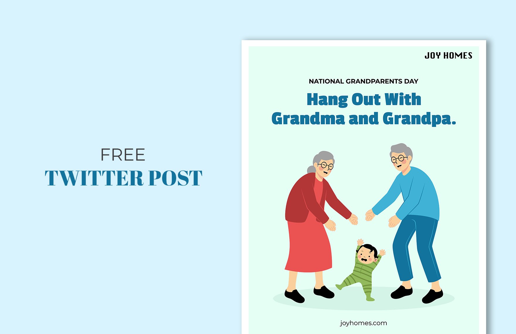 Free National Grandparents Day Twitter Vertical Post in PDF, Illustrator, SVG, JPG